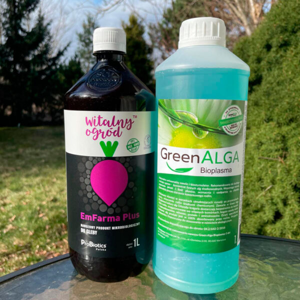 Najlepszy wybór dla roślin i gleby Green Alga 1l i EmFarmaPlus Witalny Ogród 1l