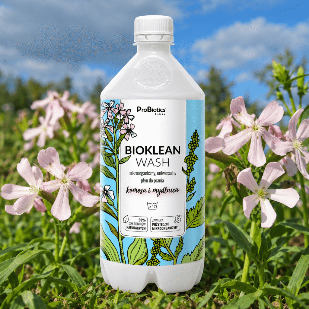 Czysta biel, świeże kolory — jeden płyn do codziennego prania, działający już od 20°C. BioKlean Wash łączy roślinne składniki piorące z enzymami i produktami naturalnej fermentacji. Do prania w pralce i ręcznej pielęgnacji delikatnych tkanin.
Przebadany dermatologicznie. Bez drażniących detergentów i mikroplaktiku.
Od ulubionej koszulki po pościel — zadbaj o czystość tkanin, które towarzyszą Ci każdego dnia.